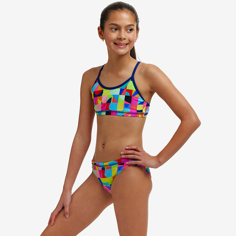 Funkita - On The Grid - Girls Eco Racerback Two Piece