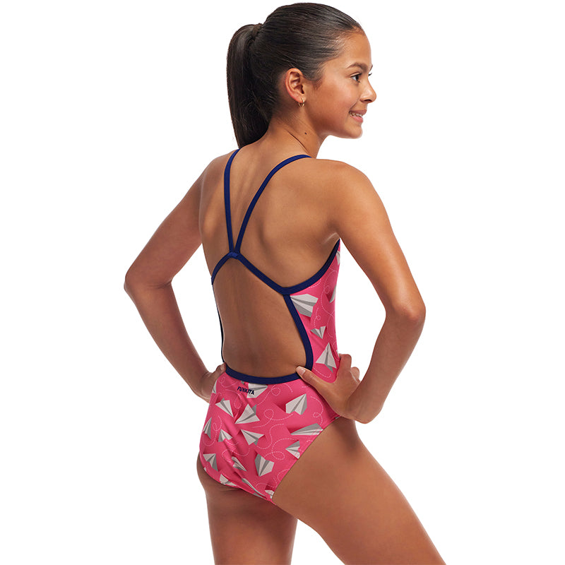 Funkita - Paper Pink - Girls Eco Single Strap One Piece