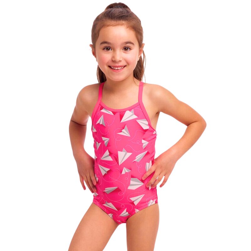 Funkita - Paper Pink - Toddler Girls Eco Printed One Piece