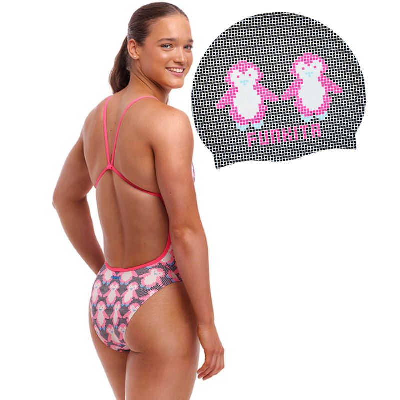 Funkita - Pen Guy - Ladies Eco Single Strength & Silicone Swimming Cap