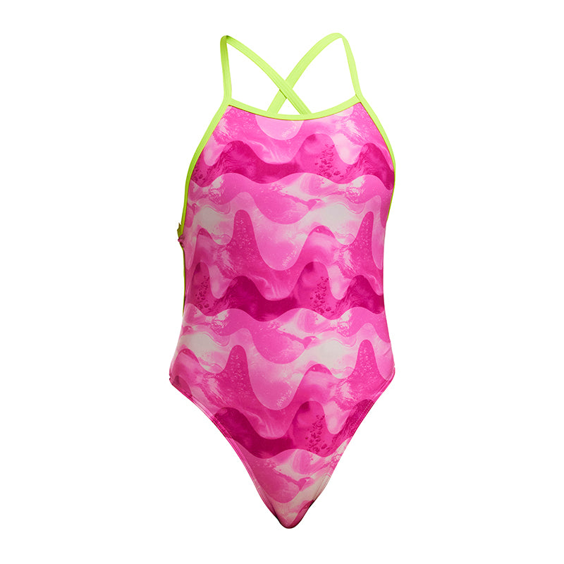 Funkita - Pink Caps - Girls Eco Tie Me Tight One Piece – Aqua Swim Supplies