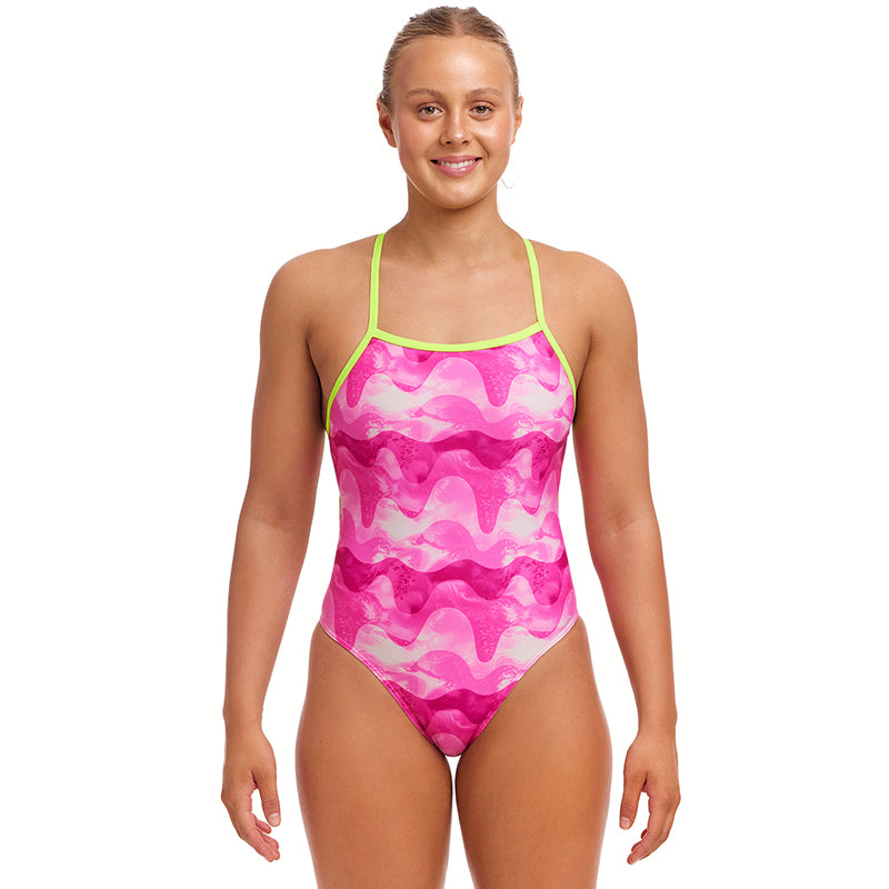 Funkita - Pink Caps - Ladies Eco Tie Me Tight One Piece