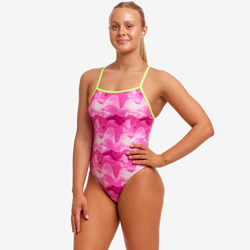 Funkita - Pink Caps - Ladies Eco Tie Me Tight One Piece