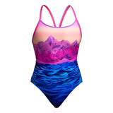 Funkita - Pink Peaks - Ladies Eco Diamond Back One Piece