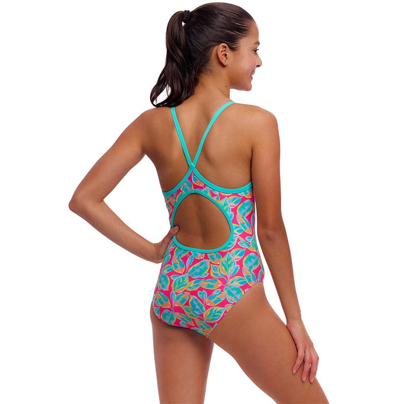 Funkita - Planted Pink - Girls Eco Diamond Back One Piece