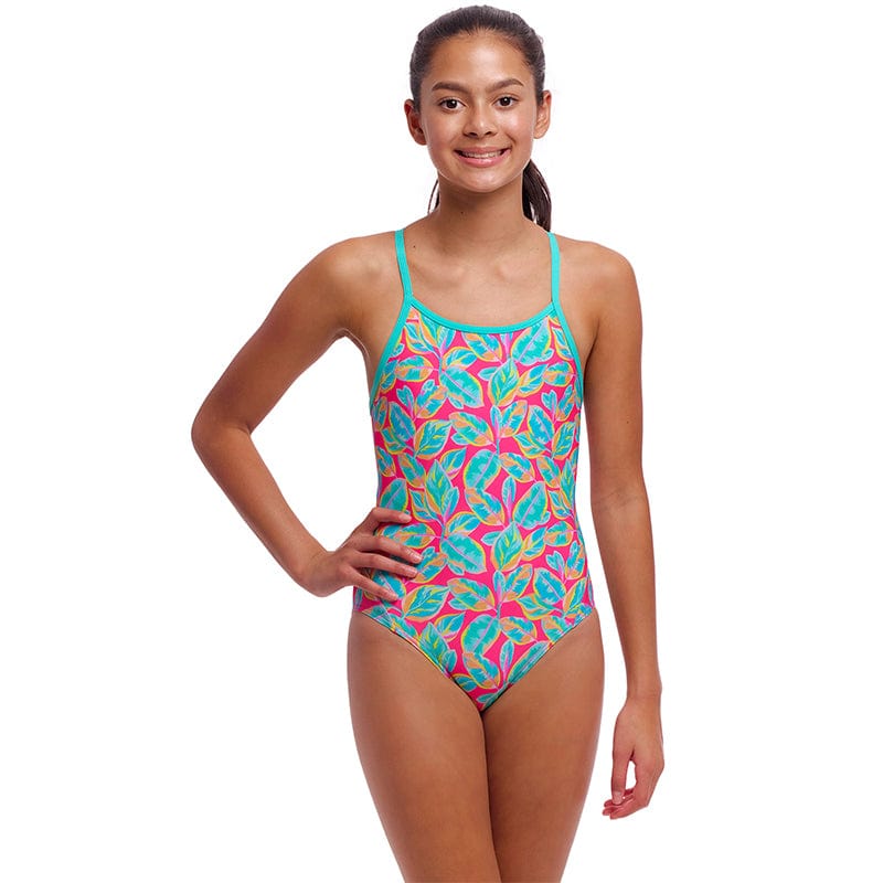 Funkita - Planted Pink - Girls Eco Diamond Back One Piece