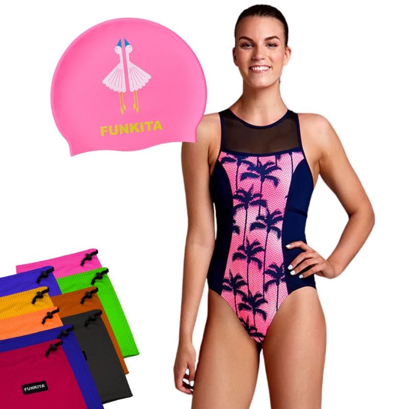 Funkita - Pop Palms Hi Flyer & Duck Duck Goose Cap With Free Mesh Bag