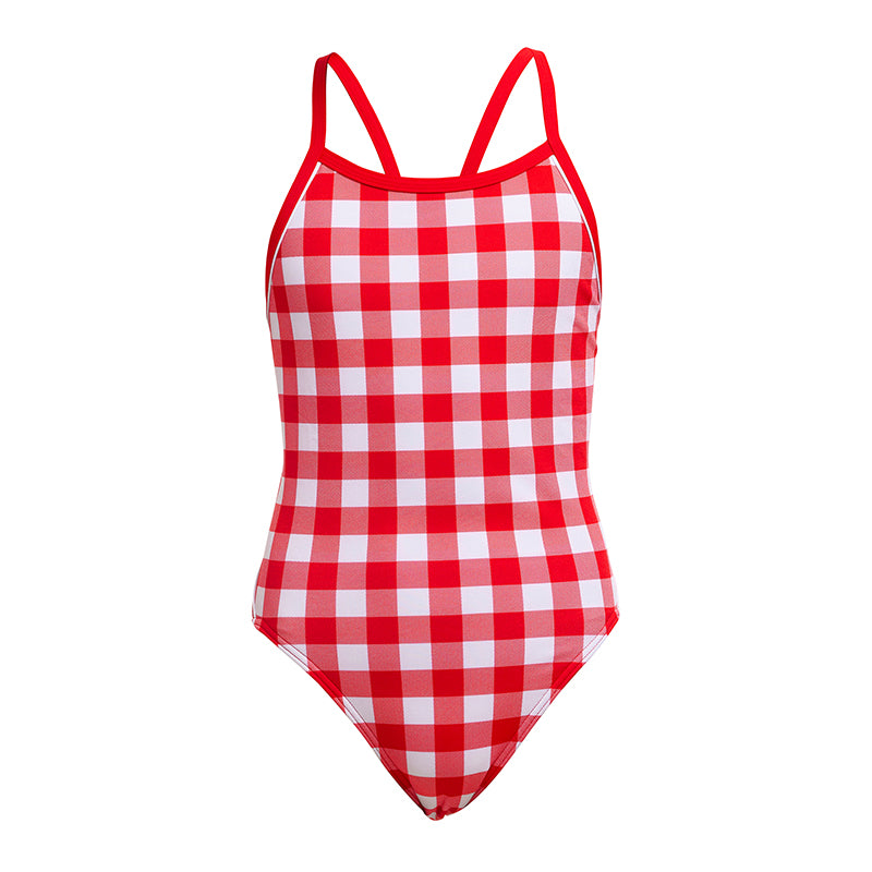 Funkita - Red Checker - Girls Single Strap One Piece