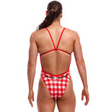 Funkita - Red Checker - Ladies Eco Single Strength One Piece
