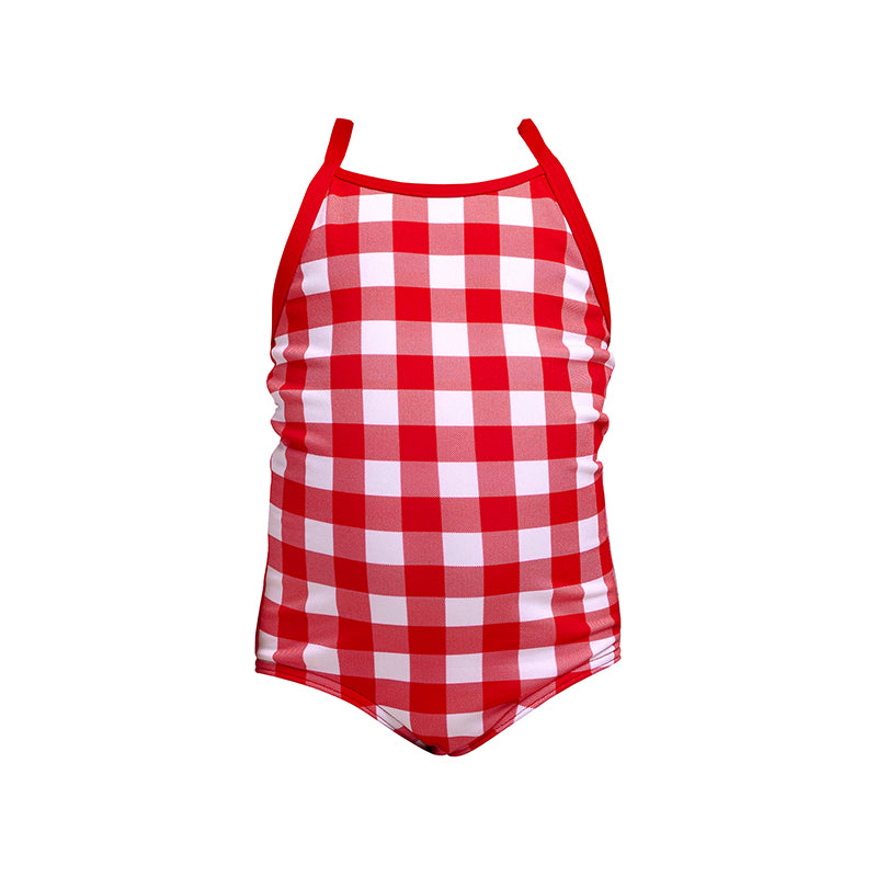 Funkita - Red Checker - Toddler Girls Eco Printed One Piece