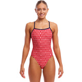 Funkita - Red Head - Ladies Eco Tie Me Tight One Piece