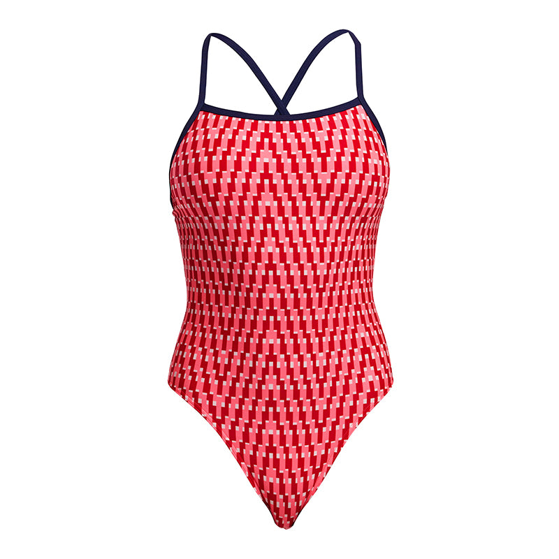 Funkita - Red Head - Ladies Eco Tie Me Tight One Piece