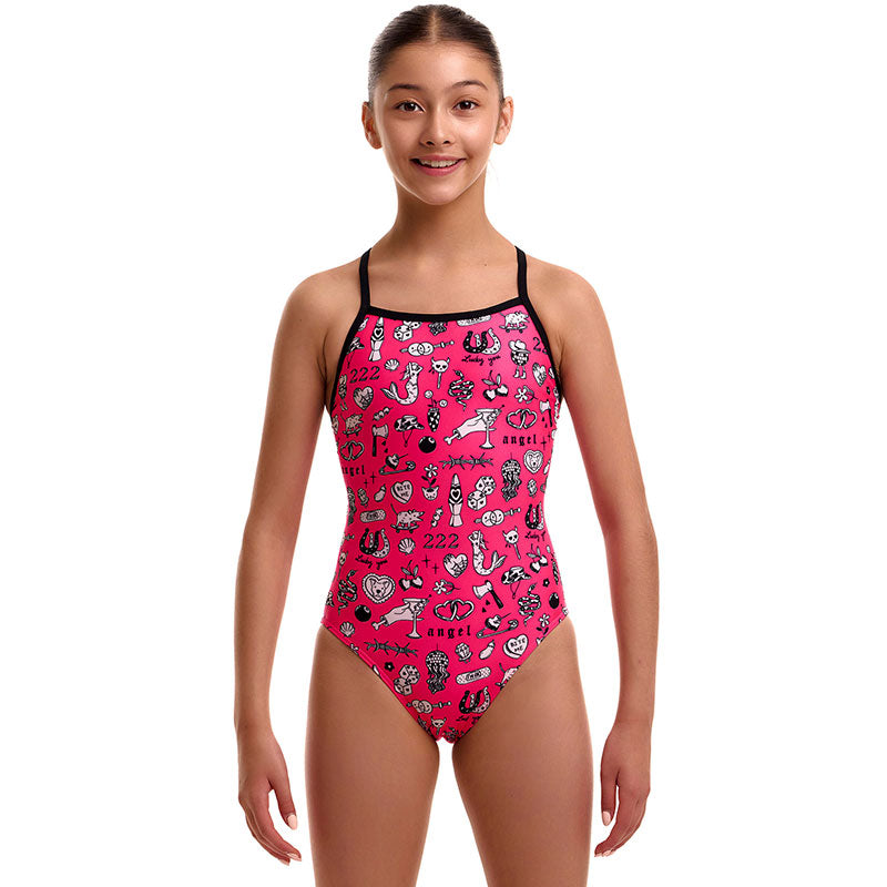 Funkita - Sketchy - Girls Eco Tie Me Tight One Piece