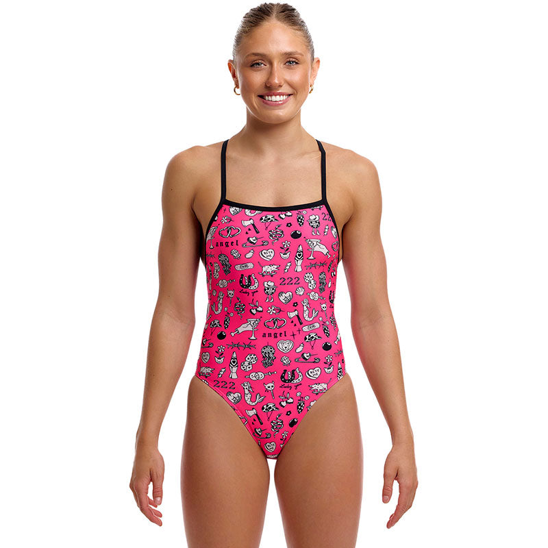 Funkita - Sketchy - Ladies Eco Tie Me Tight One Piece