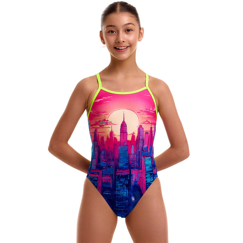 Funkita - Skyline Drive - Girls Eco Single Strap One Piece