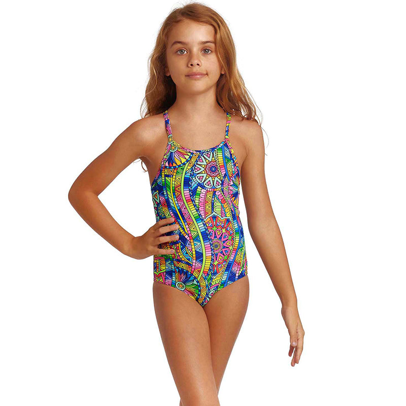 Funkita - Spin The Bottle - Toddler Girls Printed One Piece