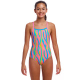 Funkita - Swirly Straws - Girls Eco Strapped In One Piece