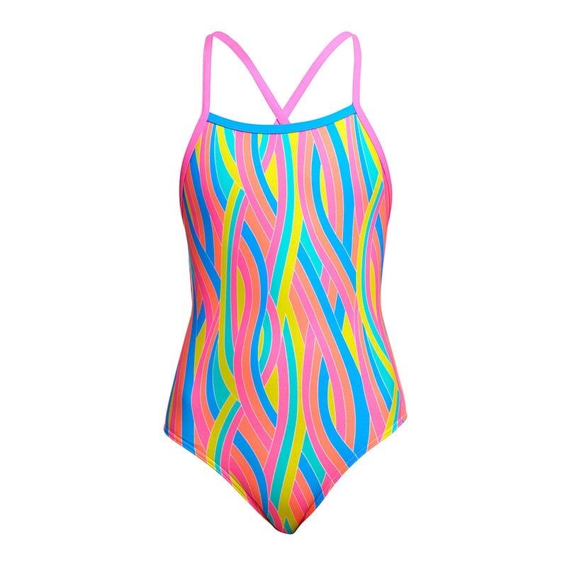 Funkita - Swirly Straws - Girls Eco Strapped In One Piece