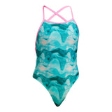Funkita - Teal Wave - Girls Eco Strapped In One Piece