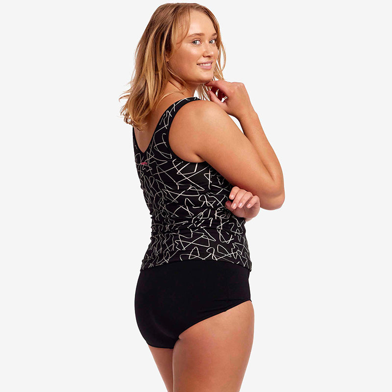 Funkita - Texta Mess - Ladies Zip Front Tankini Top