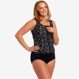 Funkita - Texta Mess - Ladies Zip Front Tankini Top