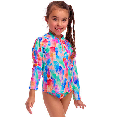 Funkita - Tickle Pink - Toddler Girls Zippy Rash Vest