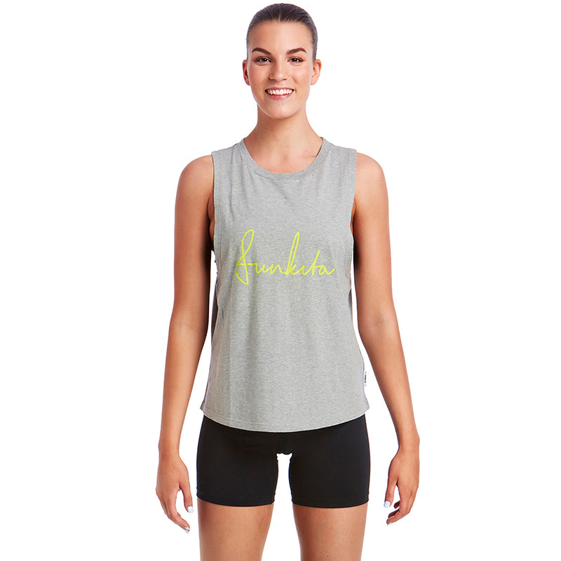 Funkita - Grey Scribble - Ladies Hank The Tank Top