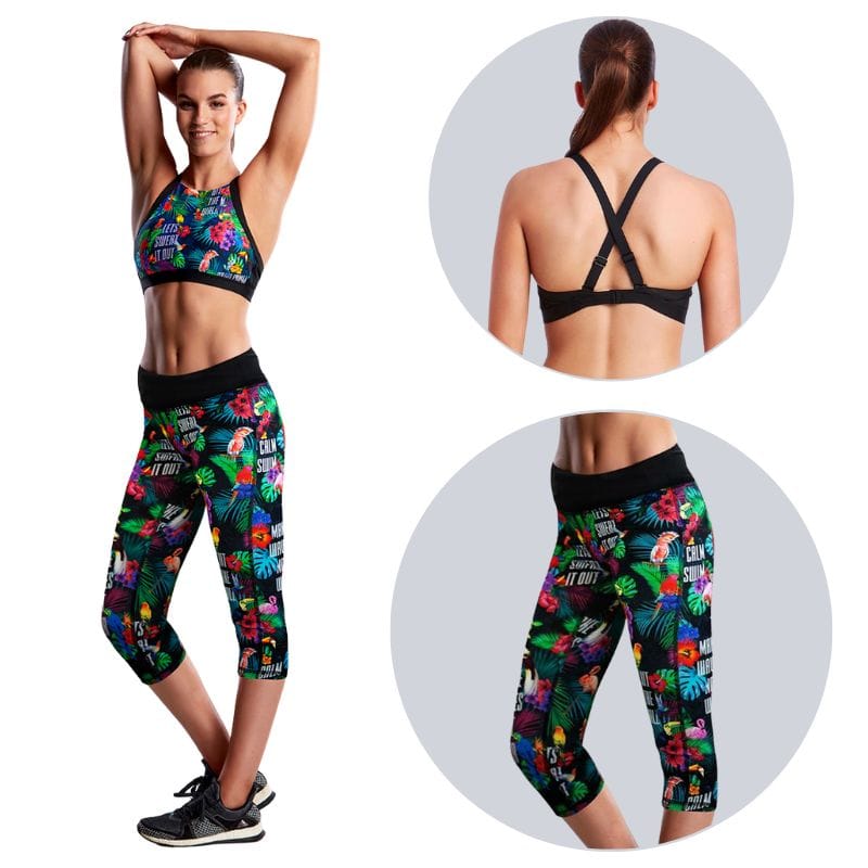 Funkita - Tropic Tag - High Neck Crop Top & Rapid Racer Tight