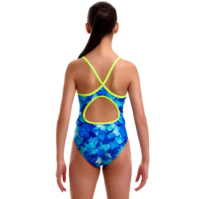 Funkita - Try Blue - Girls Eco Diamond Back One Piece