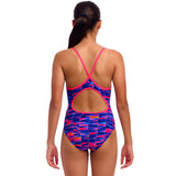 Funkita - Warped Waves - Girls Eco Diamond Back One Piece