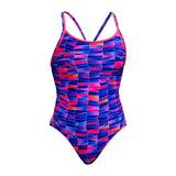 Funkita - Warped Waves - Ladies Eco Diamond Back One Piece
