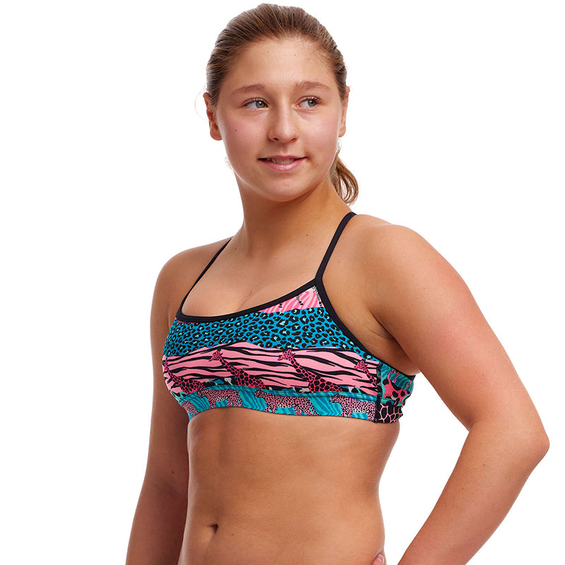 Funkita - Wild Things - Girls Eco Swim Crop Top