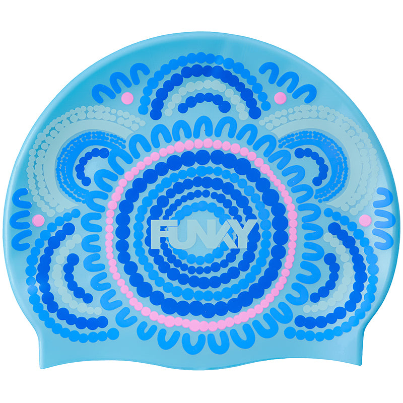 Funky - Bundjalung Blue - Silicone Swimming Cap