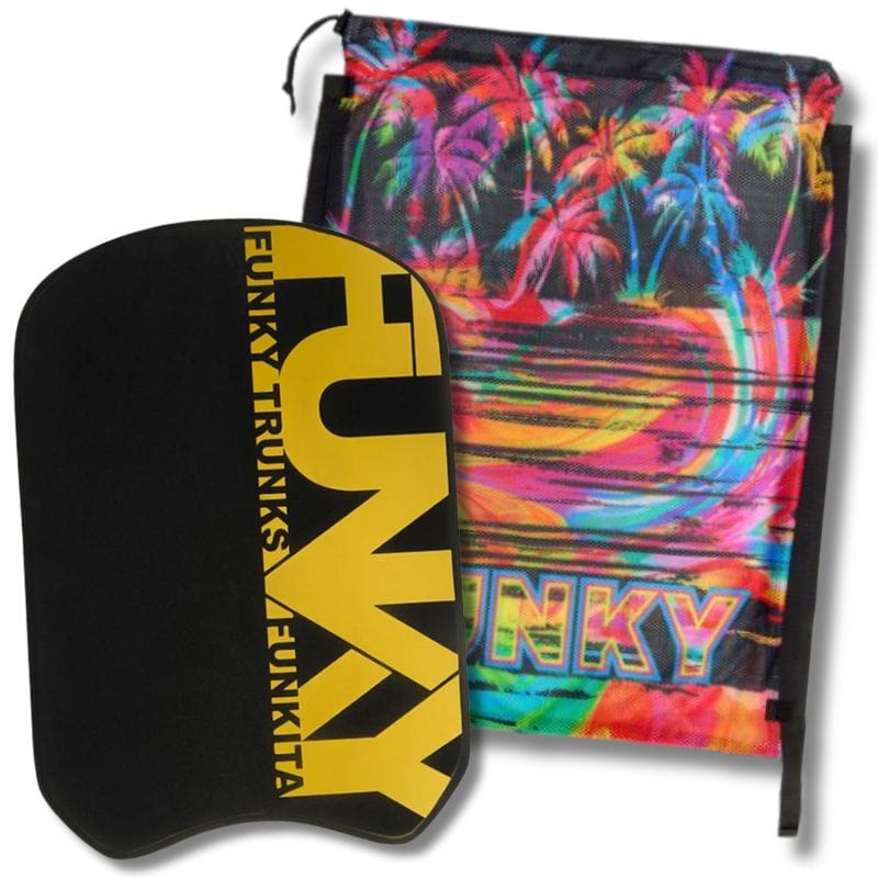Funky - Sunset City Mesh Gear Bag & Gold Funky Training Kickboard