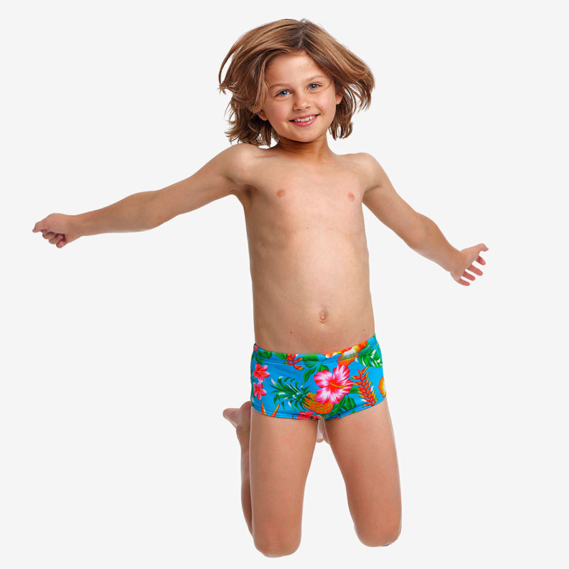 Blue Green Garbage Truck Swim Trunks - Boys Quick-Dry Bathing Suits With UPF 50+