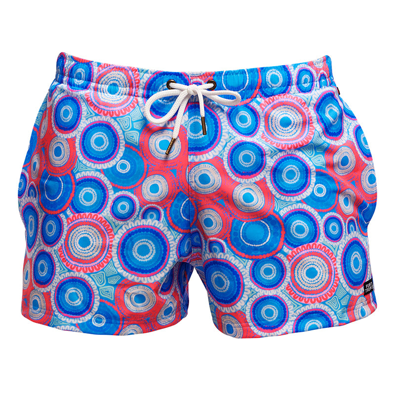 Funky Trunks - Bundjalung Blue - Mens Shorty Shorts Short