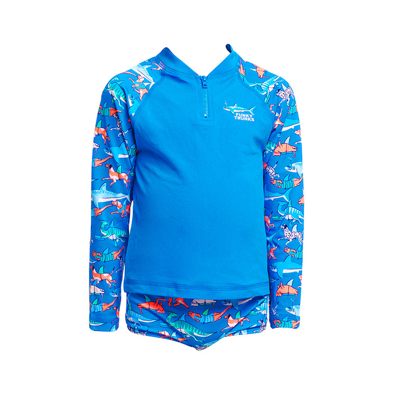 Funky Trunks - Fin Swimming - Toddler Boys Zippy Rash Vest