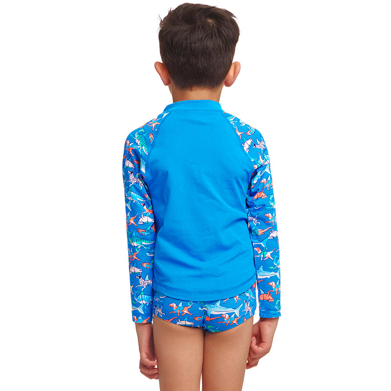 Funky Trunks - Fin Swimming - Toddler Boys Zippy Rash Vest