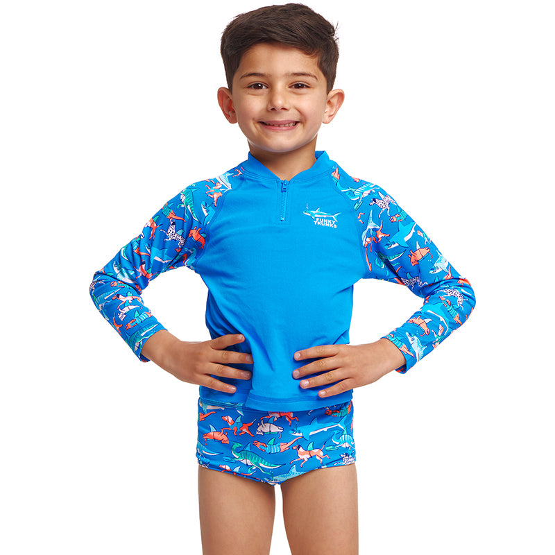 Funky Trunks - Fin Swimming - Toddler Boys Zippy Rash Vest