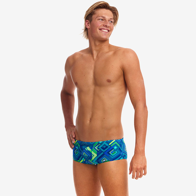 Funky Trunks - Help Me Rhombus - Mens Eco Sidewinder Trunks