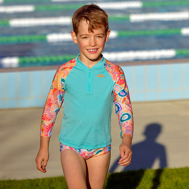 Funky Trunks - Kulin Colour - Toddler Boys Zippy Rash Vest