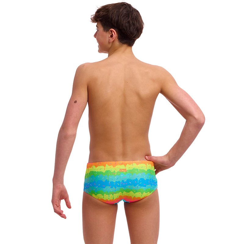 Funky Trunks Melting Mayhem Boys Eco Sidewinder Trunks – Aqua