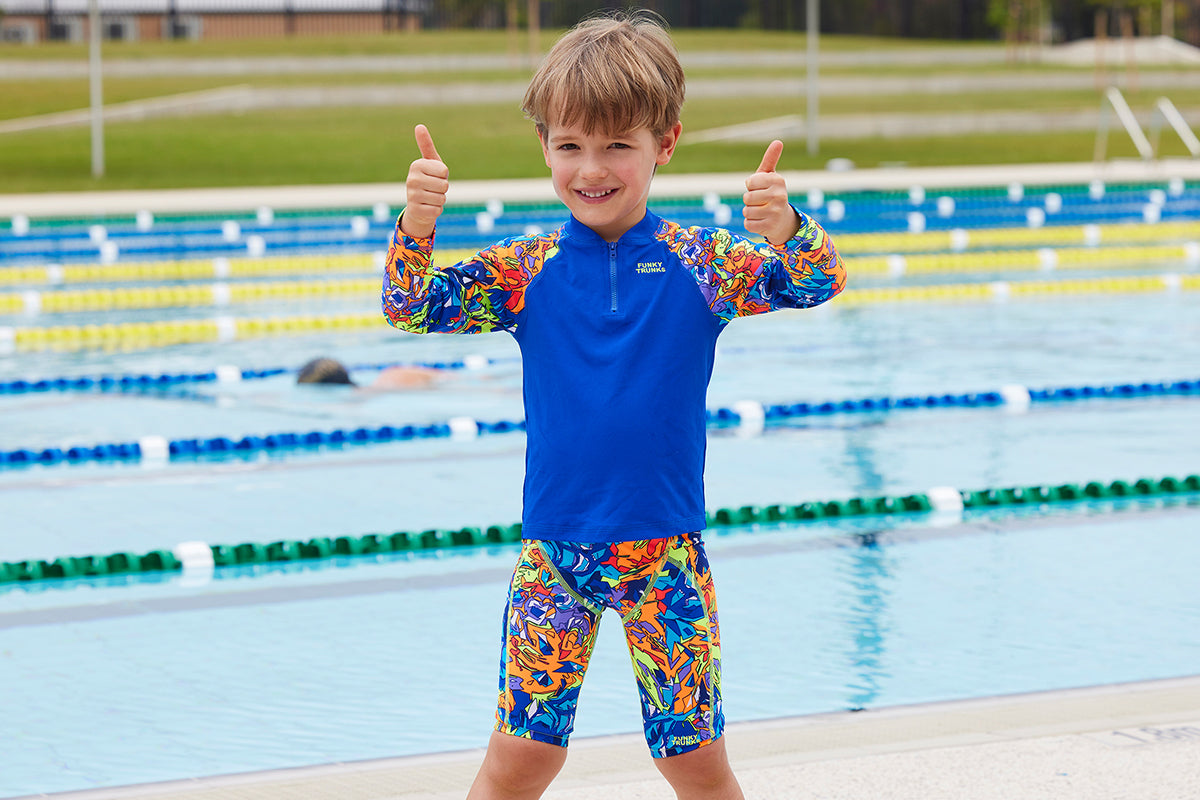 Funky Trunks - Mixed Mess - Toddler Boys Zippy Rash Vest