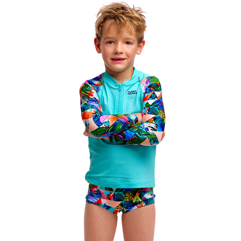 Funky Trunks - Palm Prism - Toddler Boys Zippy Rash Vest