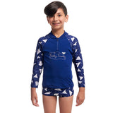 Funky Trunks - Paper Plain - Toddler Boys Zippy Rash Vest