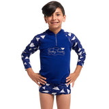 Funky Trunks - Paper Plain - Toddler Boys Zippy Rash Vest