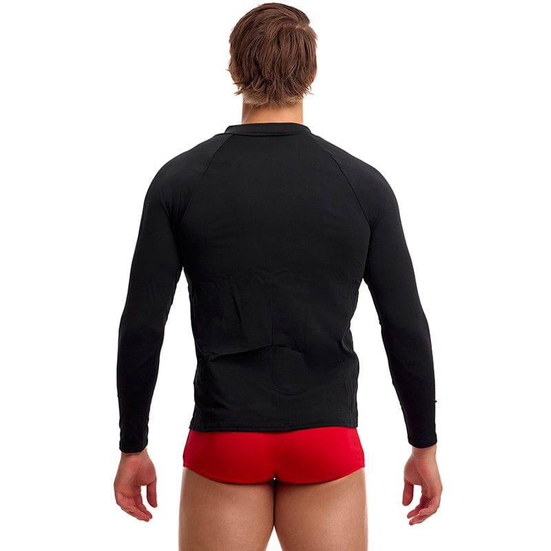 Funky Trunks - Still Black - Mens Long Sleeve Rash Vest