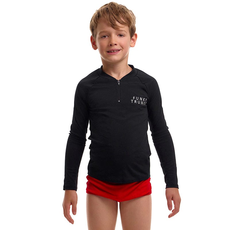 Funky Trunks - Still Black - Toddler Boys Long Sleeve Rash Vest