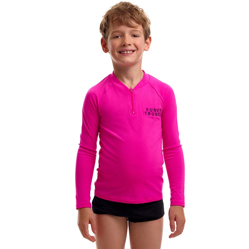 Funky Trunks - Still Pink - Toddler Boys Long Sleeve Rash Vest