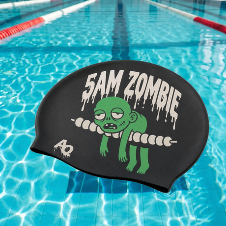 5am Zombie - Halloween Swim Hat - Black